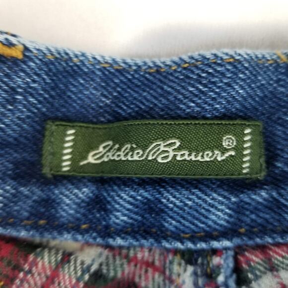 Eddie Bauer Jeans Womens 14 Blue Flannel Lined High Rise Relaxed Fit Denim - Picture 4 of 12
